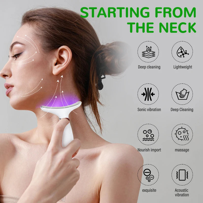 Neck face beauty device vibration massage for face and neck personal care skindion home use beauty device face lifting machine