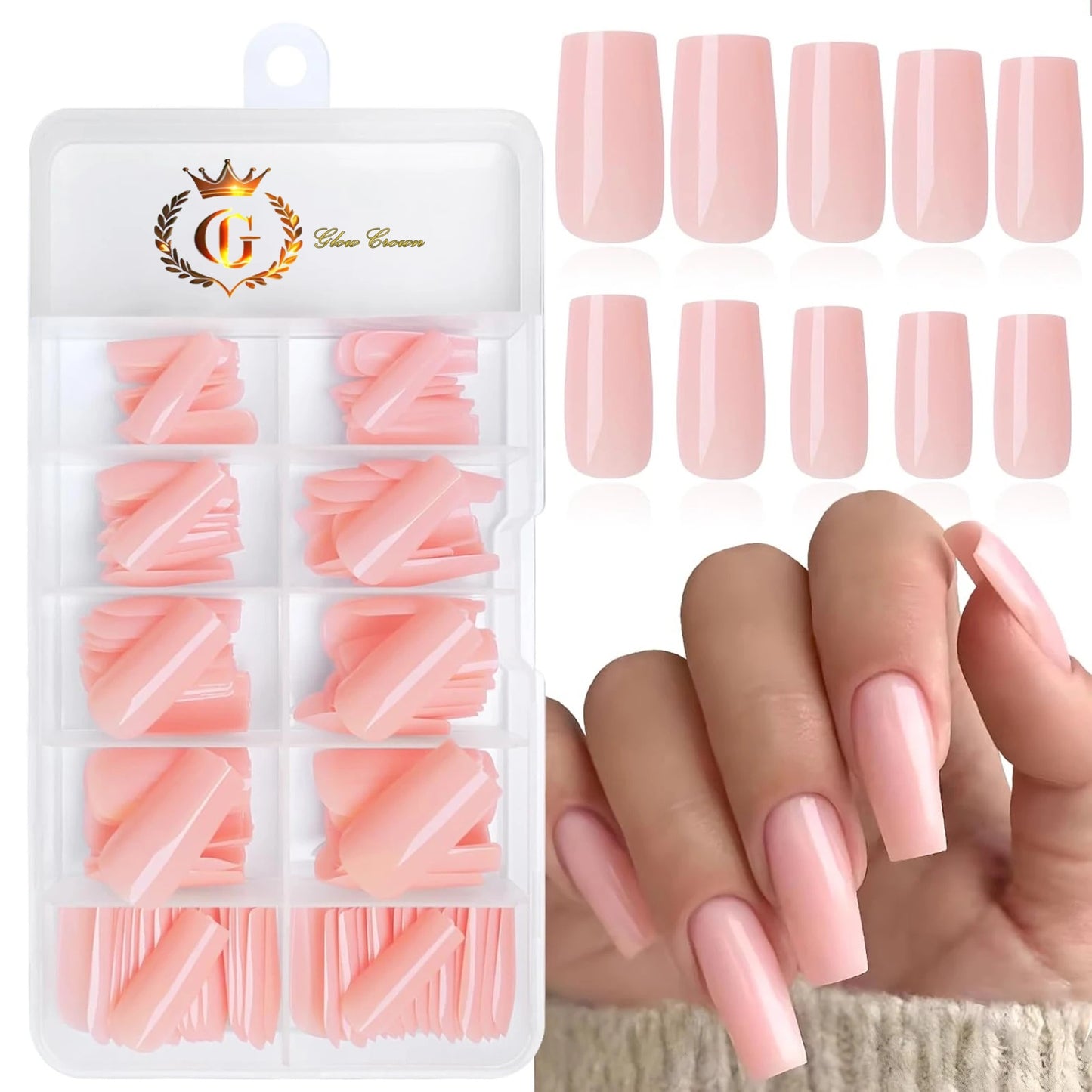 120Pcs Clear No Mark Frosted Stiletto/Almond/Square Fake Nails American Capsule Gel X Coffin Fake Manicure Tip Extension System