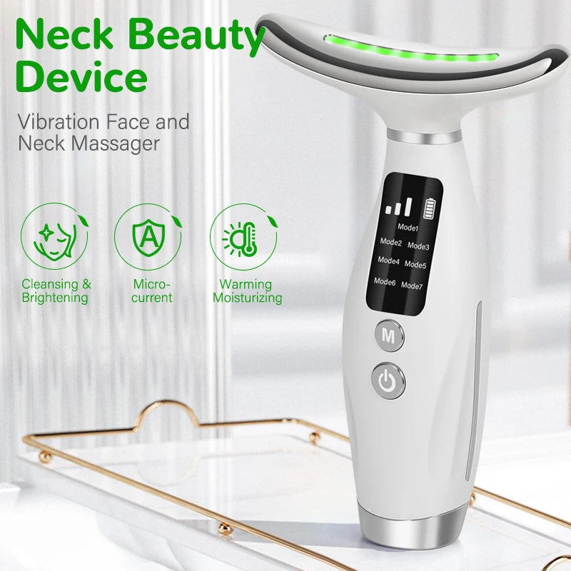 Neck face beauty device vibration massage for face and neck personal care skindion home use beauty device face lifting machine